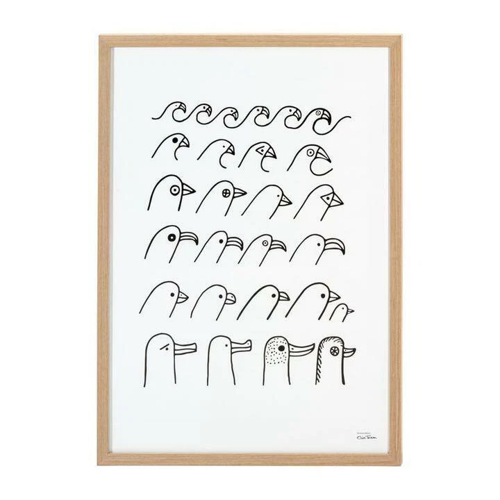 iittala Oiva Toikka Bird House Art Poster only Frame not included