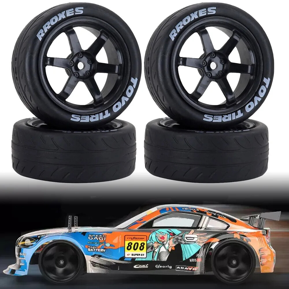 1/10Rc Racing Car Tires On Road Touring Drift Car Tyre Wheel For Hsp Tamiya Tt01