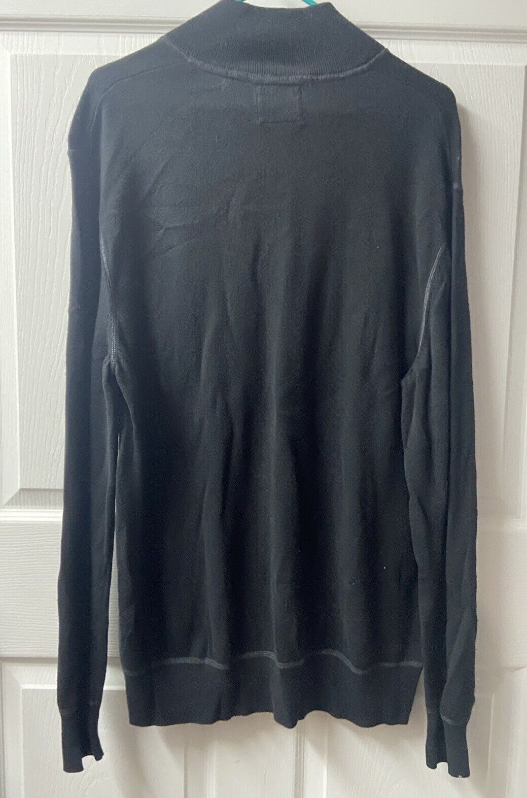 Calvin Klein Jeans Sweater Mens XL Black  Long Sleeved Quarter Zip Tight Knit thumbnail 3