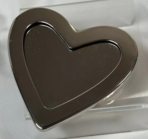 Belt Buckle Heart Fabric Swatch Photo Picture Frame Silver Tone 3" DIY Create - 第 1/14 張圖片