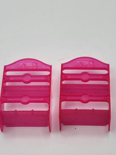 2 Stück Mini SCHUHREGAL Regal Mattel Barbie Puppe Diorama Puppenhaus Möbel Rosa - Bild 1 von 10