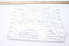 Jeffrey Court Mosaic Tile Interlocking Snowed In White Marble 9-1/2" x 11-3/4"