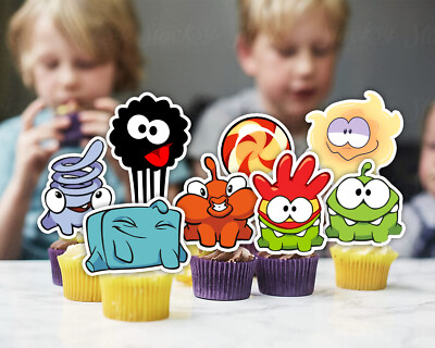 OM NOM CUPCAKE CAKE TOPPER BIRTHDAY SUPPLIES DECORATION THEME IDEA