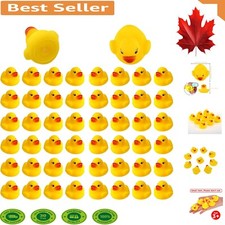 Versatile Rubber Ducky Set - 50 Mini Float and Squeak Toys for Kids' Baths