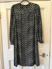 A.P.C. Black & White Print Long Sleeve Dress Size 36 Or S APC