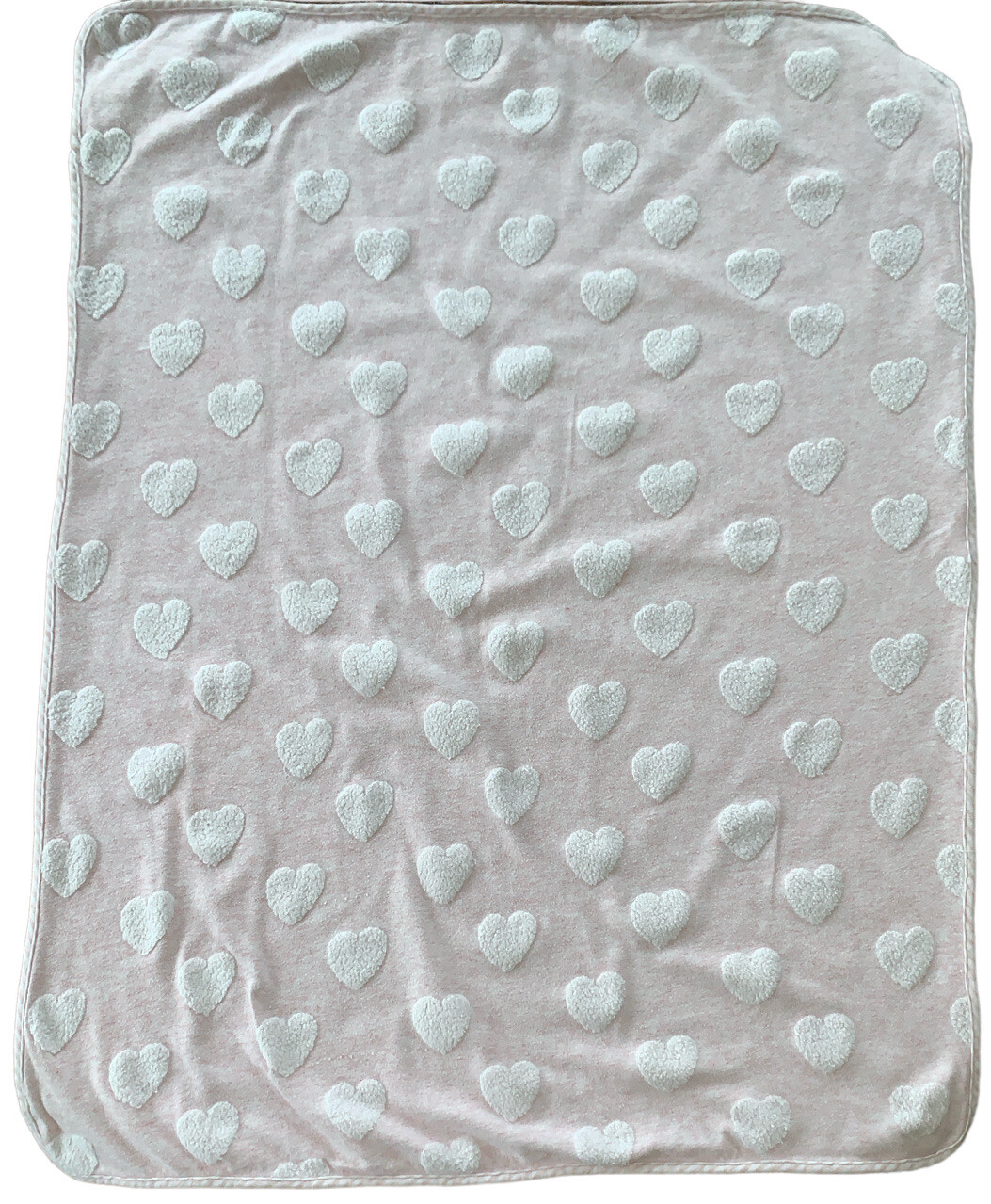 Vintage Baby Gap Blanket Pink White Raised Hearts Reversible Stripes eBay