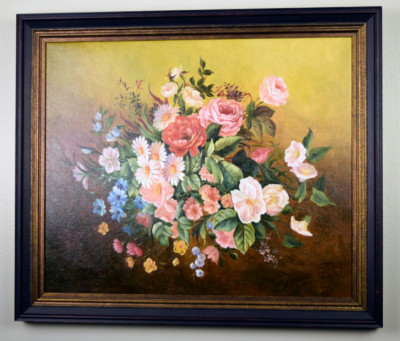 Bouquet Flowers  Pierre Auguste Renoir Oil Painting Reproduction, Framed 20x24in