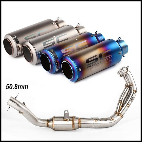 Full Exhaust System for Yamaha MT-09 2021-2024 Front Pipe Muffler Tips - Picture 1 of 6