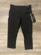NWT ATHLETA SCULPTEK CROP CAPRIS LEGGINGS EXTRA SMALL XS BLACK WOMENS