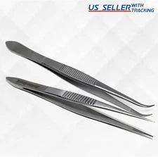 Professional Pointed Ingrown Hair Splinter Tip and Curve Tweezers Set