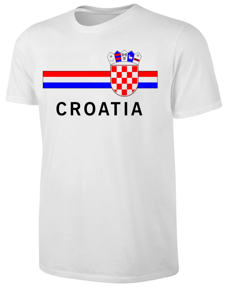 Kroatien T-Shirt Herren Damen Fußball Fan Shirt Weiß