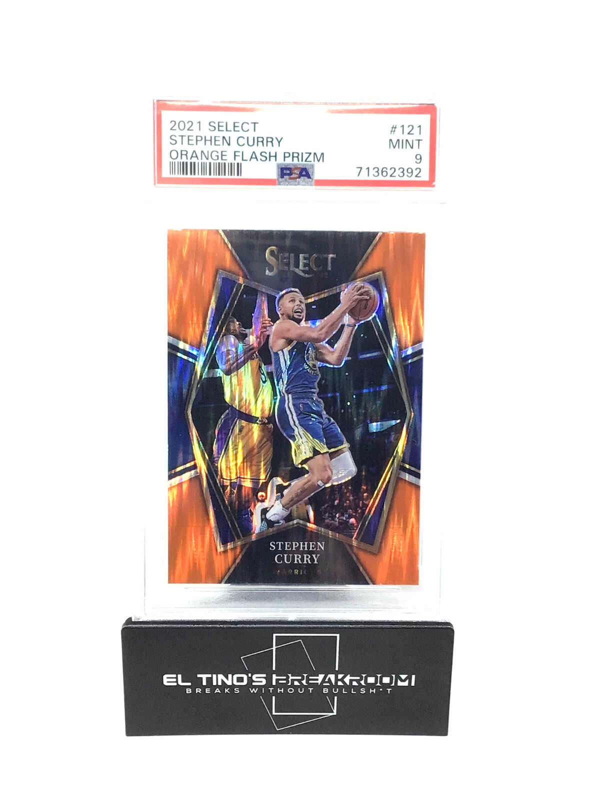 STEPHEN CURRY 2021 Panini Select Orange Flash Prizm #121 PSA 9 GS WARRIORS