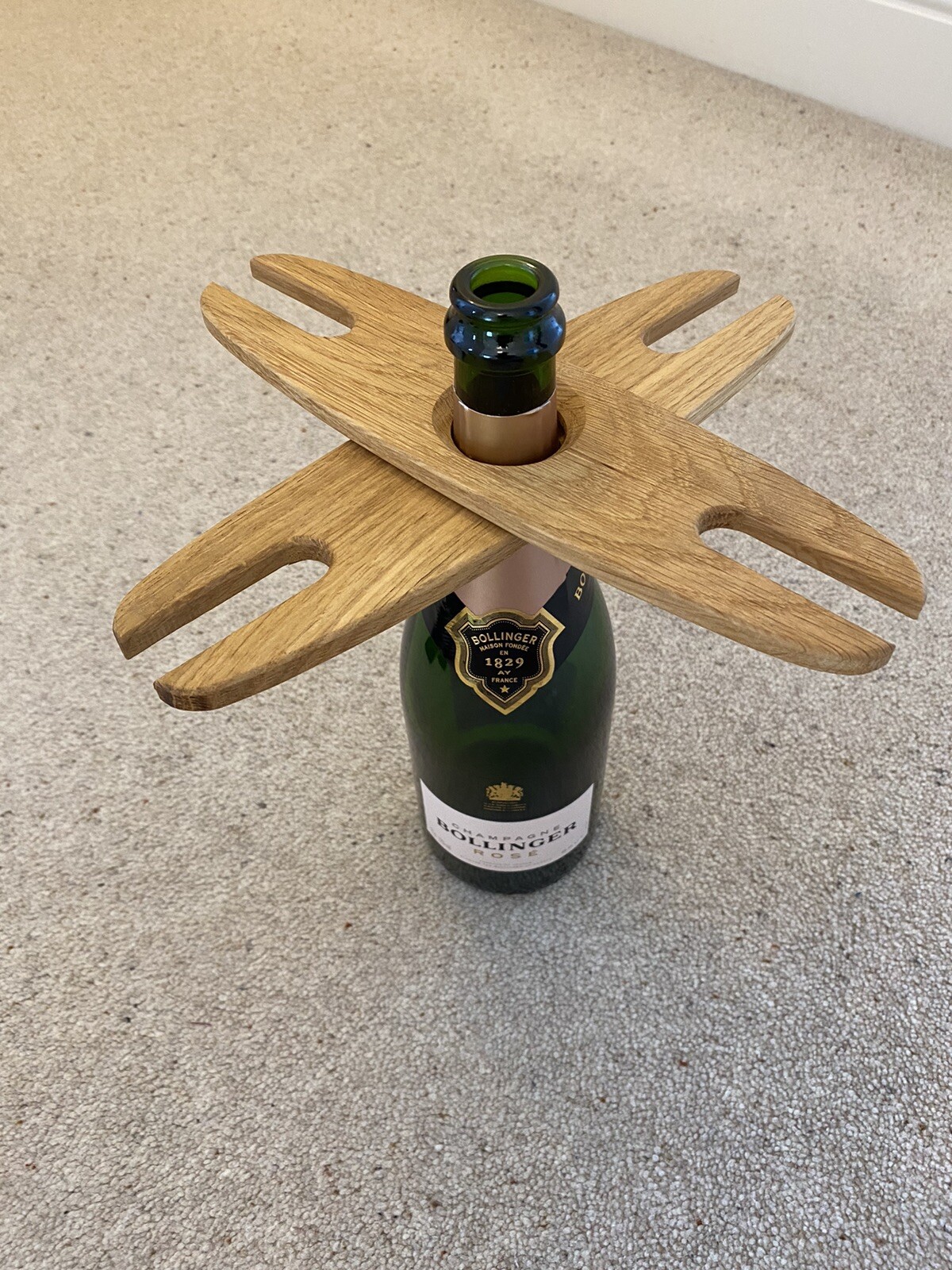 Champagne Flute Holder Holds 4 Glasses Wooden Brand New eBay