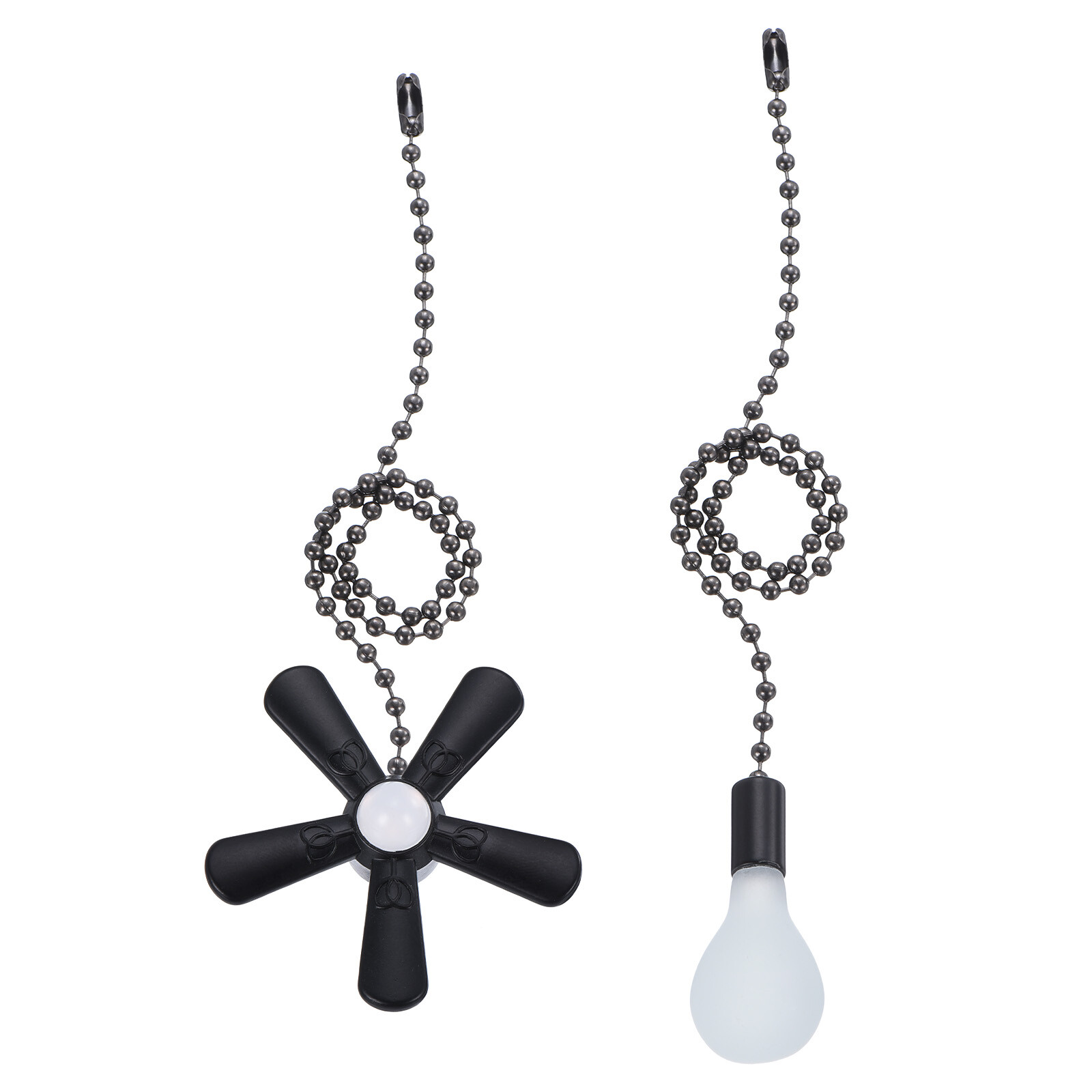 13 Inch Black Ceiling Fan Pull Chain Extenders 2 Pack