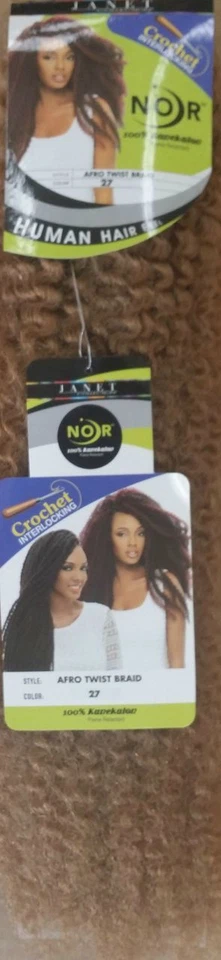 Janet Collection Noir Afro Twist Braid 100% Kanekalon Synthetic Marley Braiding - Image 4 of 4