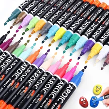 Paint Markers, 28 Colors Oil-Based Waterproof Paint Marker Pen Set.Quick Dry and