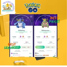 Pokémon✿Go✿Shiny Nidoking✿✿Nidoqueen with Crown|Trade 20k stardust✿✿Mini PTC✿✿