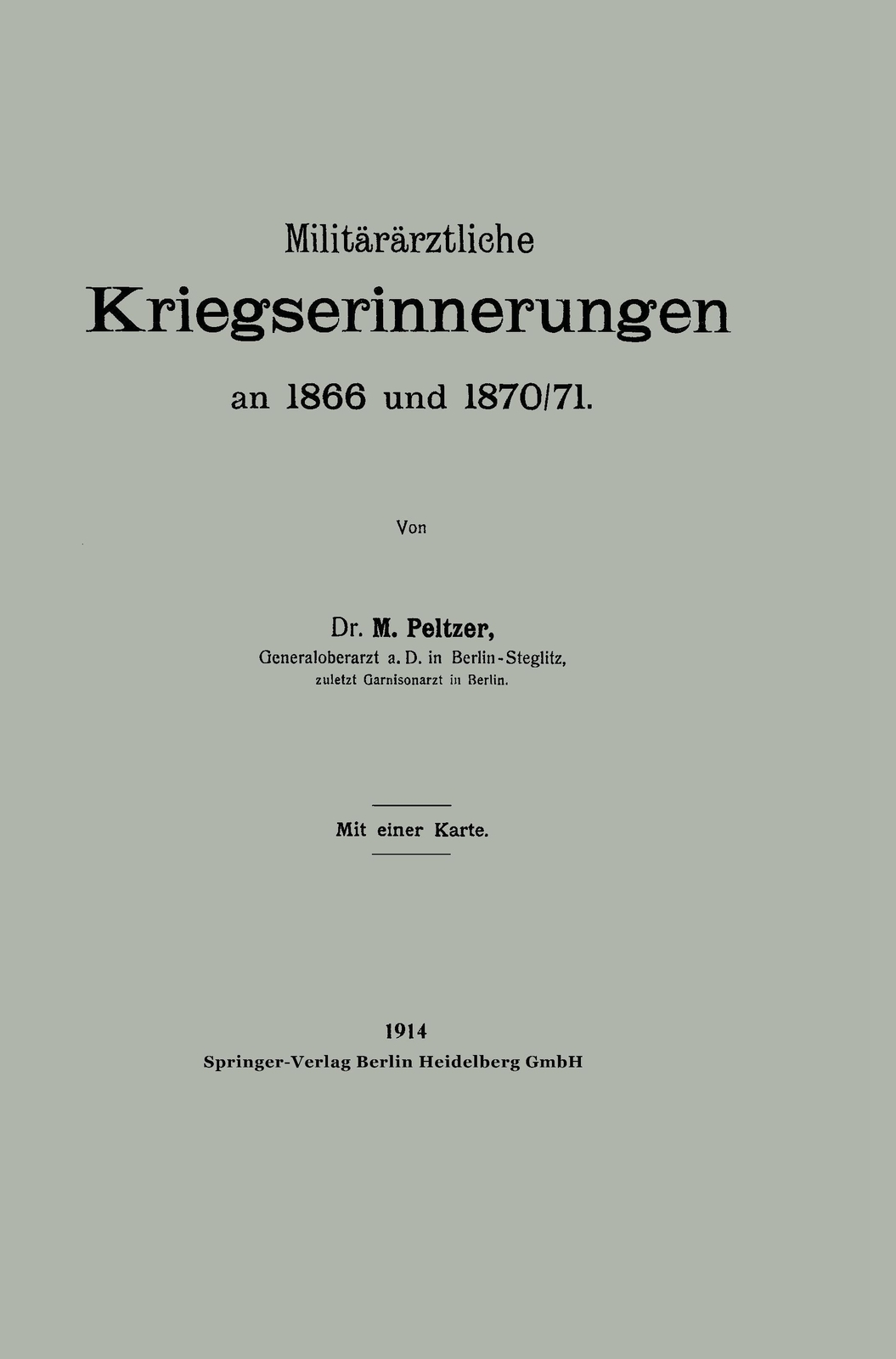 Thumbnail - Militärärztliche Kriegserinnerungen An 1866 Und 1870/71 | Buch |