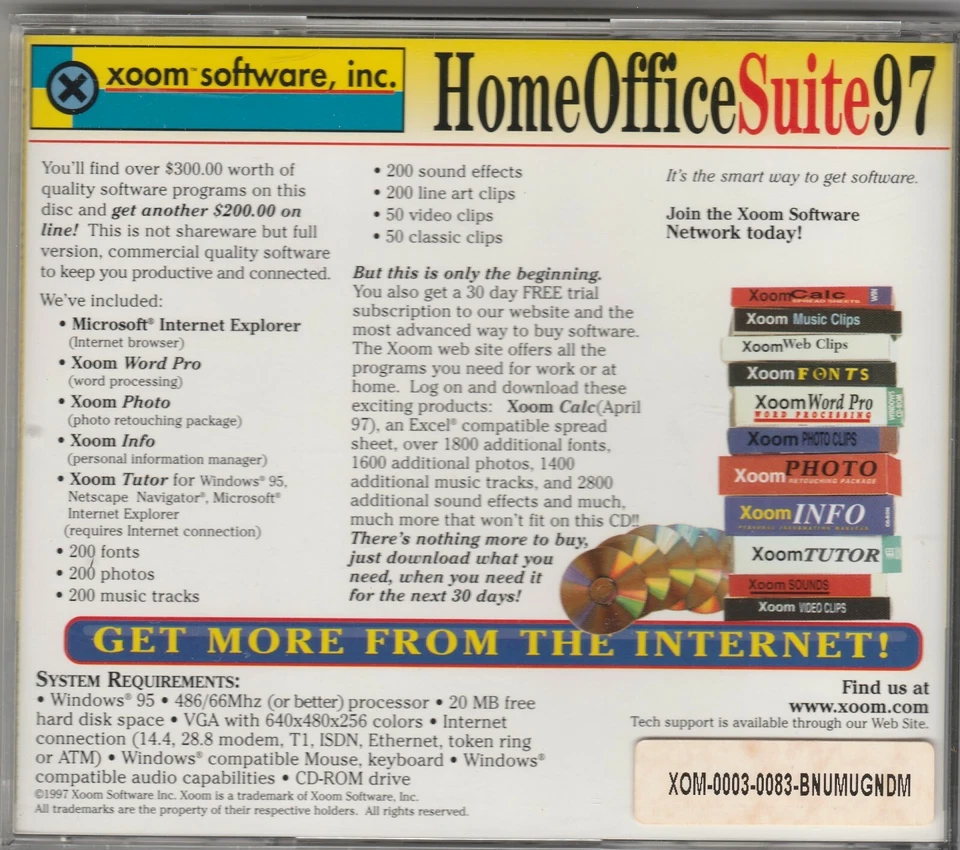 Home Office Suite 97 for Windows 95 by Xoom Software ~1997 ~ CD-ROM - Image 3 of 3
