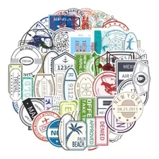 10 Random Postage Travel Stamp Stickers World Trade Mail Decals Free Shipping!