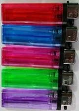 Toyo Disposable Cigarette Lighters Red, Blue, Pink, Green & Purple 10 Count