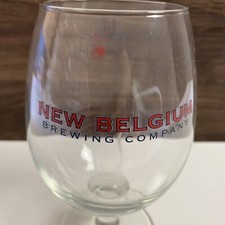 New Belgium Brewing Belgian Tulip Beer Glass Red Logo .47L