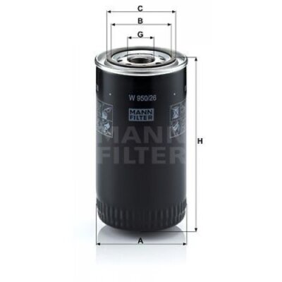 Ölfilter MANN-FILTER W950/26