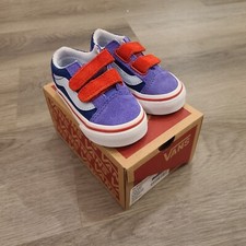 NIB VANS Old Skool V Color Block Little Kid Toddler Blue Shoes, Size 4