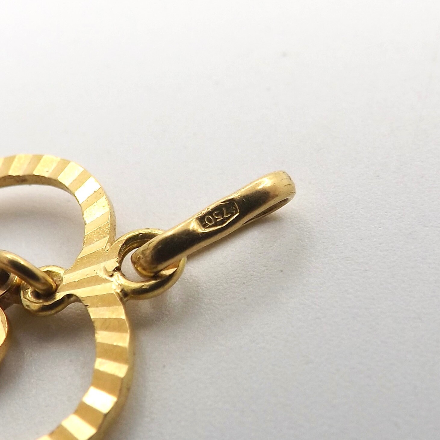 Solid 18k Gold Dangle Floating Open Heart Charm P… - image 5