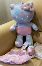 Build A Bear Sanrio 50th Anniversary Hello Kitty Plush Dress Cupcake Certificate