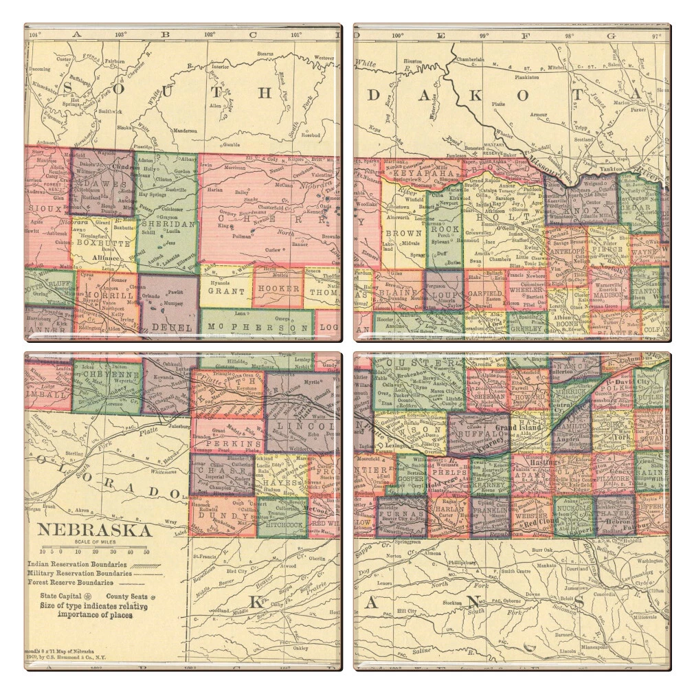 CitySouvenirs Nebraska Map Coaster