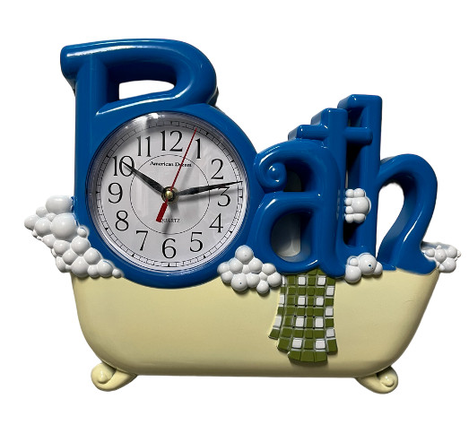 Bathtub Bathroom Quartz Movement Wall Clock