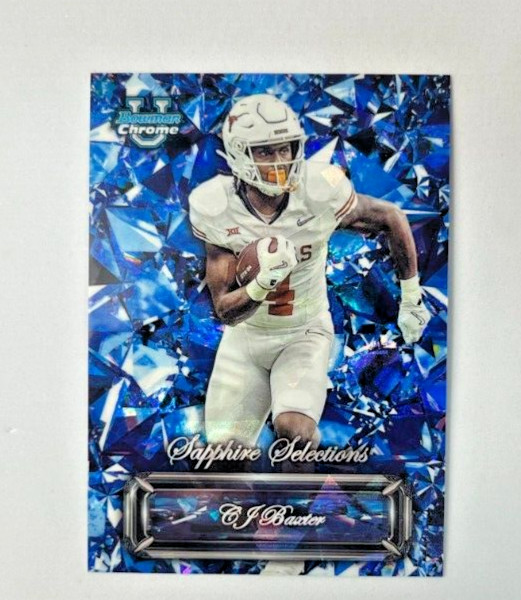 2024 Bowman Chrome U Sapphire Selections CJ BAXTER #SS-6 Texas