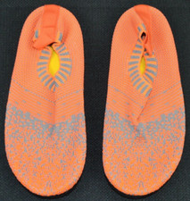 ANLUKE Breathable Toddler Non Slip House Sock Slippers Lightweight - Orange/Grey