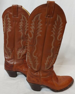 JUSTIN Brown Leather Cowboy Boots Womens Size 5C Style 45307 | eBay