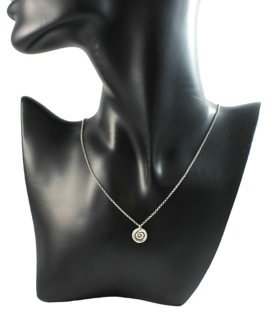 Designer Solid Sterling Silver Circle Disc Chain … - image 1