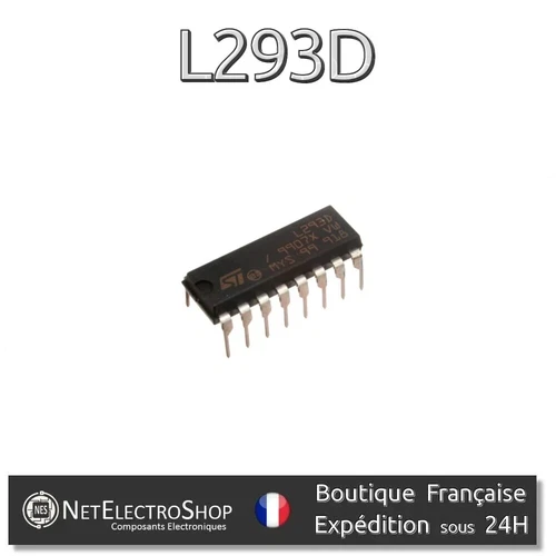 5x L293D - Pilote moteur 4 canaux - Double Pont-H - DIP-16 ST - Pour Arduino