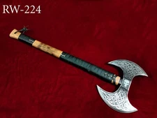 33" Base Camp Forged Carbon Steel Hunting Combat LABRYS Camping Axe RW-224