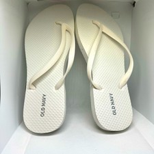 OLD NAVY Women's White Classic Flip-Flops Slip-On Sandals Shoes -Size 7-8 NWOT