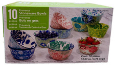 10 Pieces Provence Stoneware Bowls, Set of 10 All Purpose Bowls, 4.75"