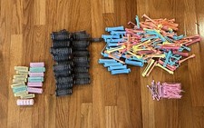 Vintage Lot of Over 200 Mixed Brush Hair Rollers Curlers Plastic Perm Rods