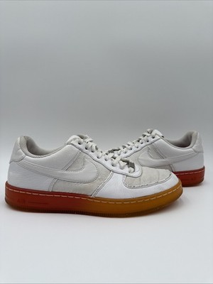 Nike Air Force 1 Downtown BR 2014 White Crimson Atomic Mango Sz8 Used 644571-100