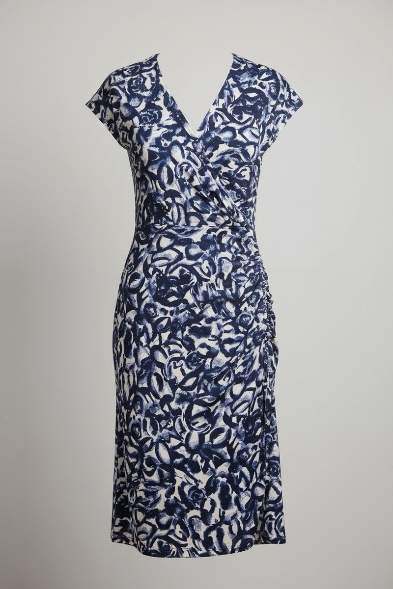 Ralph Lauren 22W Plus blue & white floral print stretch jersey