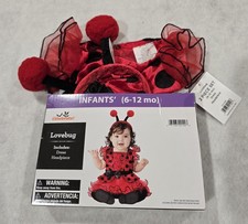 NEW Baby Girl Halloween Costume Lovebug Size 6-12 Months- Lady Bug - Dress Up