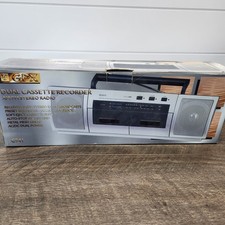 New In Box Vintage GPX C941 Dual Cassette Recorder AM/FM Radio Boombox