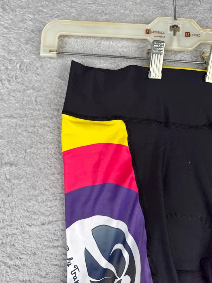 Велосипедные шорты женские Louis Garneau средние черные желтые розовые с подкладкой из спандекса - Изображение 4 из 4