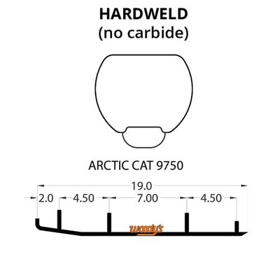 Woodys Top-Stock Hard Surface Bar Carbide Runners for 1998 Arctic Cat EXT 600