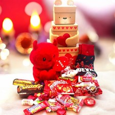 Valentines Day Gift Hamper Sweets Chocolate Treat Tower Sexy Devil Socks MEN HIM