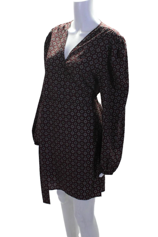 Mini Vestido Michael Michael Kors Para Mujer Cuello en V Mangas Largas Envolvente Floral Talla XL Foto 2 de 4