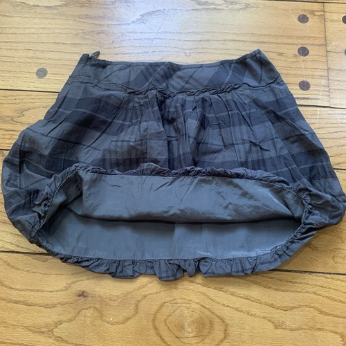 Juicy Couture Pleated Mini Skirt Dark Gray Plaid Pattern Size 10 - Picture 7 of 7
